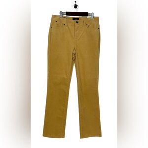 NWT Talbots Petites Heritage Corduroy Straight Leg Pants In Mustard Yellow Sz 8p